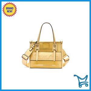 Vegan Leather Crossbody Bag with Interior Pockets, Mini Tote Style